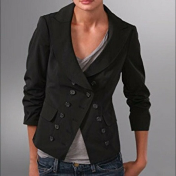 Laundry By Shelli Segal Jackets & Blazers - Vintage Laundry by Shelli Segal Black Rugged 3/4 Sleeve Women's Stretch Blazer